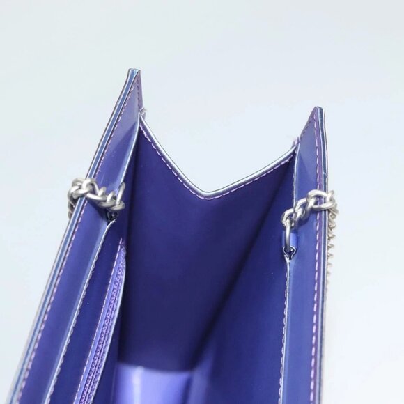 CHANEL Hologram Chain Shoulder Bag Vinyl Purple CC Auth 128454V - Picture 12 of 16